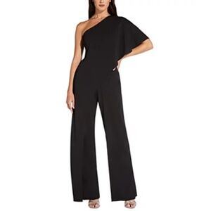 Adrianna Papell one shoulder jumpsuit evening wear  size 10 worn once